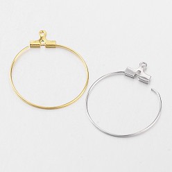Mixed Color Brass Pendants, Hoop Earring Findings, Mixed Color, 21 Gauge, 30x28~29x0.7mm, Hole: 1mm