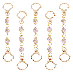 Золотой 5 шт. сплав розовая эмаль оболочка звено сумка удлинитель цепи, Сплав с застежками, аксессуары для замены сумок, золотые, 173 мм