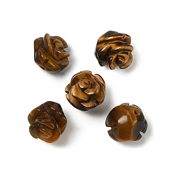 Тигровый глаз Природных тигровый глаз бисером, роза, 7.5~8x7.5~8x7~9 мм, отверстие : 0.8~1 мм