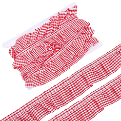Rot 5 Meter Polyester-Knitterbänder, Gurtband für Kleidungsaccessoires, Tartanmuster, rot, 1-1/2 Zoll (39 mm)
