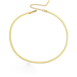 Golden Stainless Steel Snake Bone Chain Necklaces,, Golden, 16.54 inch(42cm)