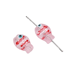 Красный Бусины лэмпворк , бусины ручной работы, рыба, красные, 14x10 мм