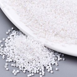 White FGB 11/0 Grade A Baking Paint Glass Seed Beads, Cylinder, Uniform Seed Bead Size, Opaque Colours Rainbow, White, 1.5x1mm, Hole: 0.5mm, about 20000pcs/bag