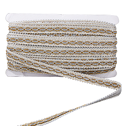 Argent 14.5m ruban de bordure en dentelle de polyester, accessoires de couture et de loisirs créatifs, argenterie, 5/8 pouces (17 mm), environ 15.86 yards (14.5m)/paquet
