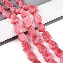 Светло-Коралловый Бусины из натурального белого нефрита, треугольные, окрашенные, свет коралловый, 13~20x10~14x6.5~10 мм, отверстие : 1~1.2 мм, около 21~23 шт / нитка, 14.37~15.16 дюйм (36.5~38.5 см)