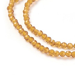 Goldenrod Transparent Glass Beads Strands, Faceted, Round, Goldenrod, 2mm, Hole: 0.5mm, about 164~182pcs/strand, 14.8~15.7 inch(37.5~40cm)