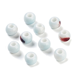 Круглые Фарфоровые бусины ручной работы, Famille выросли стиле, круглые, круглые, 6.5x6.5x5.5 мм, отверстие : 2.5 мм, 5 шт / комплект