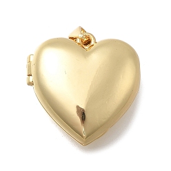 Настоящее золото 18K Подвески-медальоны в форме сердца из латуни ко Дню святого Валентина, без кадмия и без свинца, долговечный, стойки покрытие, реальный 18 k позолоченный, 20.5x20.5x9.5 мм, отверстие : 4.5x3.5 мм