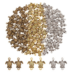 (52) Непрозрачная лаванда 120 шт. 3 цвета тибетский стиль цинковый сплав соединительные подвески, ссылки на черепаху, разноцветные, 20.5x14x3.5 мм, отверстие : 2 мм, 40 шт / цвет