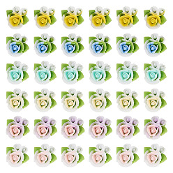 (52) Непрозрачная лаванда 200шт. непрозрачные кабошоны в виде цветов из смолы, разноцветные, 9x10x4 мм