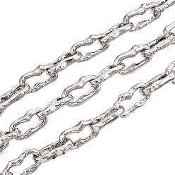 Платина Цепи из сплава, несварные, овальные, с катушкой, платина, 13.5x7.5x3 мм, около 3.28 футов (1 м) / рулон