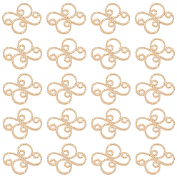 Настоящее золото 18K 40 шт. латунные подвески для разъемов, цветок ссылки, реальный 18 k позолоченный, 13x11x1 мм, отверстие : 1 мм