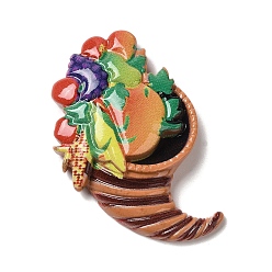 Другие Кабошоны из непрозрачной смолы с изображением мультяшного племени, корзина с фруктами, 42.5x27x7 мм