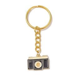 Cornsilk Alloy Enamel Keychain Pendant, Camera, Cornsilk, 6.7cm