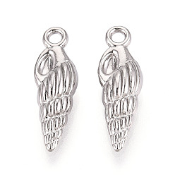 Нержавеющая Сталь Цвет 304 подвески из нержавеющей стали, очарование раковины, цвет нержавеющей стали, 24x7.5x6 мм, отверстие : 2 мм