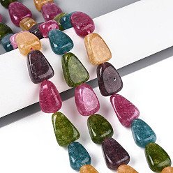 (52) Непрозрачная лаванда Бусины из натурального белого нефрита, треугольные, окрашенные, разноцветные, 13~20x10~14x6.5~10 мм, отверстие : 1~1.2 мм, около 21~23 шт / нитка, 14.37~15.16 дюйм (36.5~38.5 см)