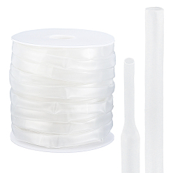Clear 1 Roll PE Heat Shrink Tubing, Insulation Non-Slip Waterproof Sleeve, with 1Pc Plastic Spools, Clear, 11x0.21mm