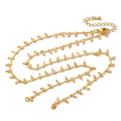 Солнечный Камень Латунь кабель цепи ожерелье изготовление, с натуральным солнечным камнем, стойки покрытие, долговечный, реальный 18 k позолоченный, спаянный, 19.49 дюйм (49.5 см)