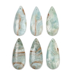 Каламин / гемиморфит Подвески из натурального гемиморфита, слезинки, 31.5~32x13x4 мм, отверстие : 1.2 мм