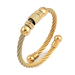 Золотой Ионное покрытие (ip) 304 браслеты из нержавеющей стали для женщин, твист, золотые, внутренний диаметр: 2-1/4 дюйм (5.6 см)