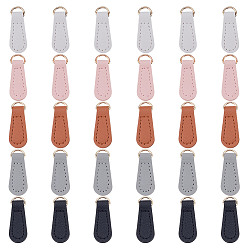 (52) Непрозрачная лаванда 30 шт. 5 цвета pu кожа застежка-молния язычки, с пряжкой сплава, разноцветные, 41 мм, 6 шт / цвет