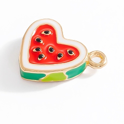 Сердце Цинкового сплава эмали прелести, реальный 18 k позолоченный, сердце, 11x13.5x4 мм, отверстие : 1.5 мм