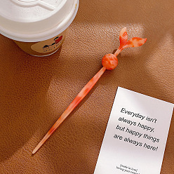 Помидор Палочки для волос в форме рыбьего хвоста из ацетата целлюлозы, винтажные аксессуары для волос для женщин и девочек, помидор, 190x33x4 мм