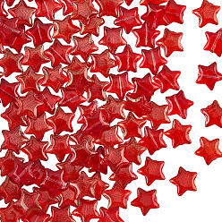 Красный 120 бусины лэмпворк ручной работы, звезда, красные, 9.5x10x3.5 мм, отверстие : 1 мм