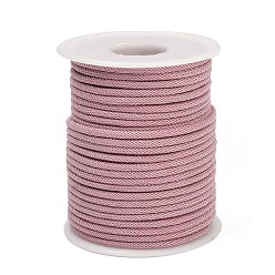 Pink Нейлоновые нити, Миланские шнуры / витые шнуры, розовые, 3 мм, около 21.87 ярдов (20 м) / рулон