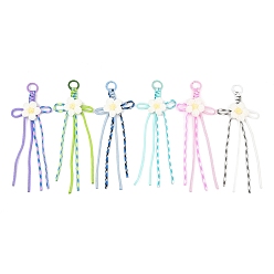 (52) Непрозрачная лаванда 6 шт. подвесные украшения из хлопкового трикотажа ручной работы, полиэстера и спандекса с бусинами, с литыми пружинными кольцами, разноцветные, 230~235 мм