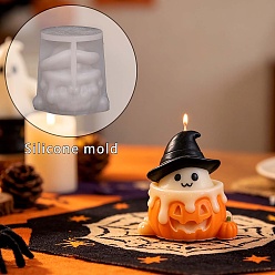 Calabaza Moldes de silicona para portavelas de Halloween hechos en casa, moldes de resina, para resina uv, calabaza, 93x70x92 mm