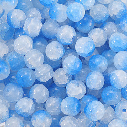 Васильковый 3нити потрескивающие, выпеченные, окрашенные, имитация нефрита, стеклянные бусины, два тона, круглые, васильковый, 8 мм, отверстие : 1.5 мм, около 104~108 шт / нитка, 29.72 дюйм ~ 30.91 дюйм (75.5~78.5 см)