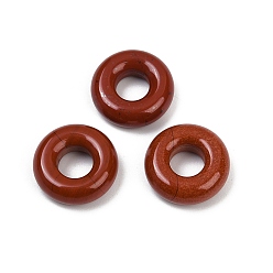 Красный Камень Природные красной яшмы подвески, подвески в виде пончиков/пи-дисков, 15x5 мм, отверстие : 6 мм
