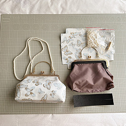 Бабочка Наборы для изготовления женских сумочек своими руками, включая материалы для атласных сумок, бабочка, 240x150x60 мм