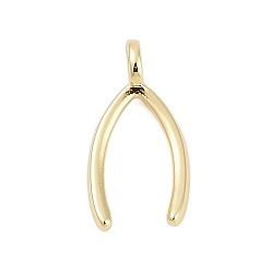 Настоящее золото 18K Латунные подвески, подвески с буквой v, без кадмия и без свинца, долговечный, стойки покрытие, реальный 18 k позолоченный, 16.5x8.5x4 мм, отверстие : 2.5x2 мм