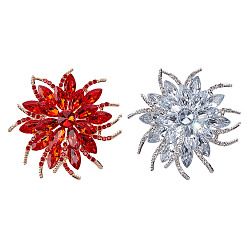 (52) Непрозрачная лаванда 2 шт. 2 значки на лацкан из цветочного сплава со стразами для свадебной вечеринки, разноцветные, 61.5x63.5 мм, 1 шт / цвет