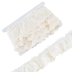 Желтая Старая Ткань  5 ярды хлопковой кружевной ленты с цветочным узором и вышивкой, мятой ткани, кружевной отделкой, аксессуары для одежды, с картонной карточкой, старое кружево, 2-3/4 дюйм (70 мм)