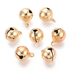 Настоящее золото 18K Металлические кулоны "колокольчики", реальный 18 k позолоченный, 13.5x10 мм, отверстие : 1.8 мм