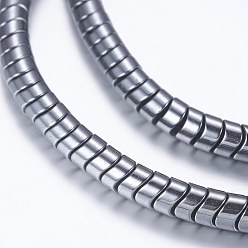 Non-magnetic Hematite Non-magnetic Synthetic Hematite Beads Strands, Wave Shape, 4x3mm, Hole: 1mm, about 78pcs/strand, 15.7 inch(40cm)