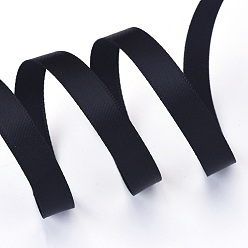 Черный Однолицевые атласные ленты, для подарочной упаковки, партия украсить, изготовление ювелирных изделий, чёрные, 10 мм, около 20 ярдов / рулон