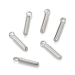 Нержавеющая Сталь Цвет Устойчивые к потускнению 304 подвески из нержавеющей стали, колонка, цвет нержавеющей стали, 13x3x2 мм, отверстие : 1.8 мм