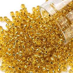 (752) 24K Gold Lined Topaz TOHO Round Seed Beads, Japanese Seed Beads, (752) 24K Gold Lined Topaz, 8/0, 3mm, Hole: 1mm, about 10000pcs/pound