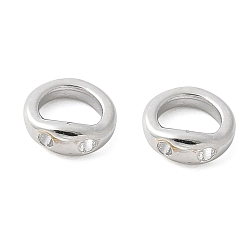 Платина Латунные кольца-шармы-соединители, браслет ожерелье конец петля провод протектор, без кадмия, без никеля и без свинца, платина, 5x1 мм, отверстие : 0.7 мм