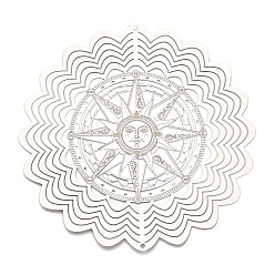 Солнце 201 подвески/звенья из нержавеющей стали, гравированные металлические украшения, солнце, 150x0.3 мм, отверстие : 2.8 мм