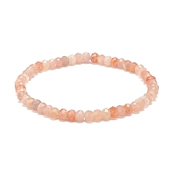 Солнечный Камень Браслеты из бисера rondelle из натурального солнечного камня для женщин, внутренний диаметр: 2-1/8 дюйм (5.5 см)
