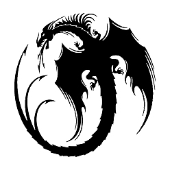 Black PVC Waterproof Car Stickers,  Dragon Totem Car Sticker, Self-Adhesive Decals, for Vehicle Decoration, Black, 150x148mm