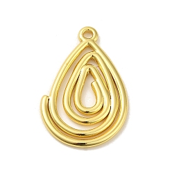 Teardrop 304 подвески из нержавеющей стали, реальный 18 k позолоченный, слеза, 28.5x18.5x1.7 мм, отверстие : 1.8 мм