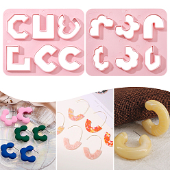 Фламинго 2шт. 2 стили, формы из АБС-пластика, резцы глины, для серьги решений, разнообразные, фламинго, 120x100x10 мм, внутренний диаметр: 33~38x24~37 мм, 1 шт / стиль