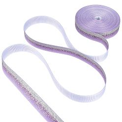 Orchidéeée Moyen 10 yards ruban polyester, avec de la poudre de paillettes, moyen orchidée, 5/8 pouces (16 mm)