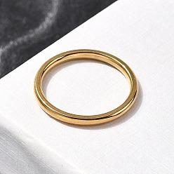 Золотой 304 палец кольца из нержавеющей стали, золотые, 2 мм, размер США 7 1/4 (17.5 мм)
